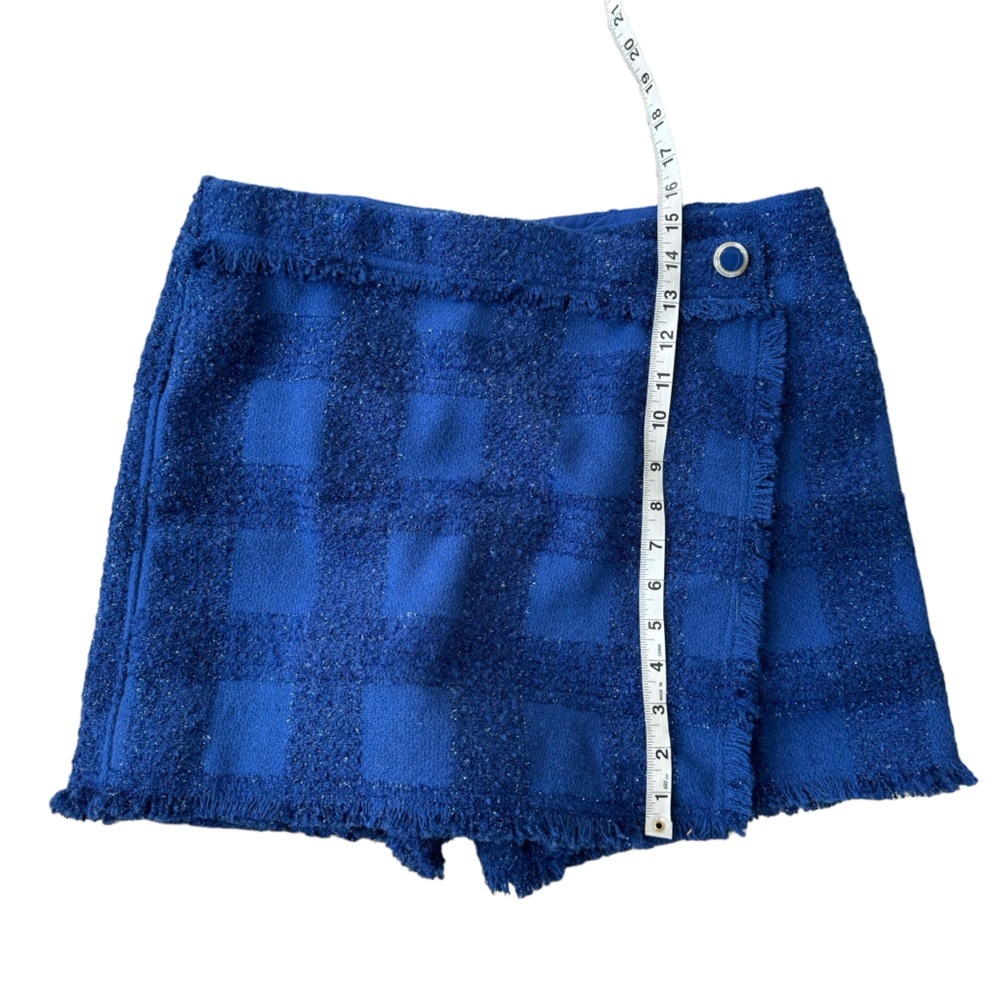 House of Harlow 1960‎ Womens 2pc Blue Wool Tweed Blazer & Skirt(Skort) Set Sz. M - Picture 8 of 16